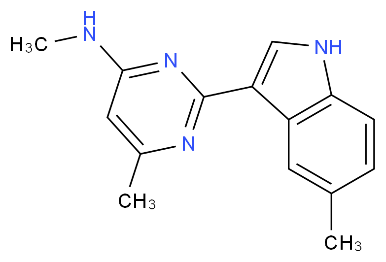 N,6-dimethyl-2-(5-methyl-1H-indol-3-yl)pyrimidin-4-amine_Molecular_structure_CAS_)