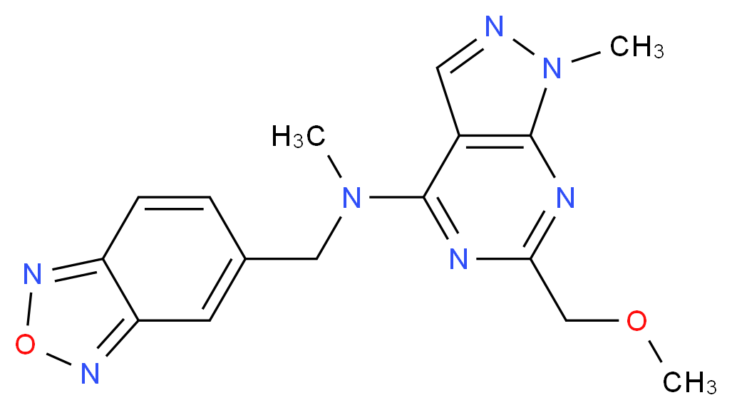 N-(2,1,3-benzoxadiazol-5-ylmethyl)-6-(methoxymethyl)-N,1-dimethyl-1H-pyrazolo[3,4-d]pyrimidin-4-amine_Molecular_structure_CAS_)