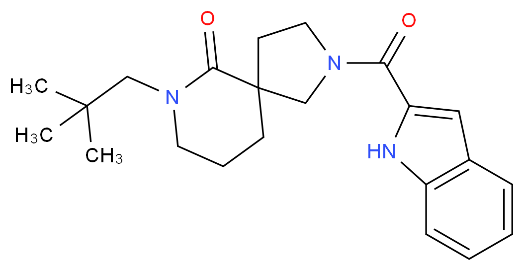 7-(2,2-dimethylpropyl)-2-(1H-indol-2-ylcarbonyl)-2,7-diazaspiro[4.5]decan-6-one_Molecular_structure_CAS_)