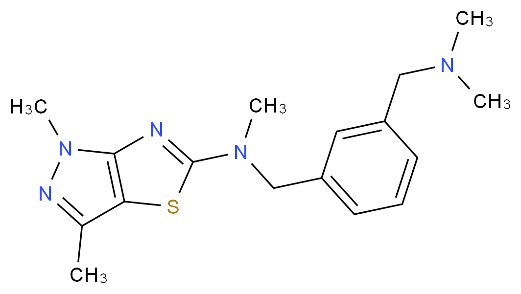 N-{3-[(dimethylamino)methyl]benzyl}-N,1,3-trimethyl-1H-pyrazolo[3,4-d][1,3]thiazol-5-amine_Molecular_structure_CAS_)
