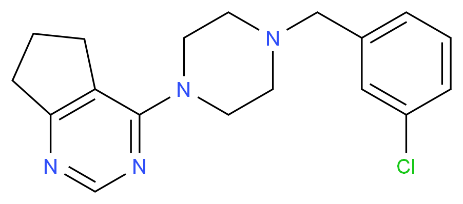 4-[4-(3-chlorobenzyl)-1-piperazinyl]-6,7-dihydro-5H-cyclopenta[d]pyrimidine_Molecular_structure_CAS_)