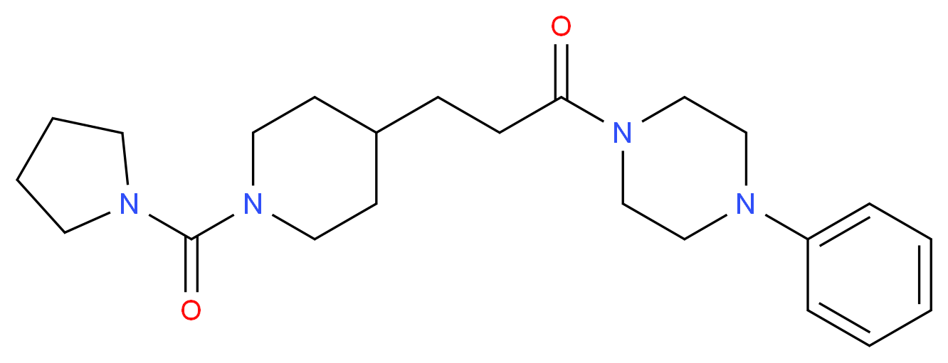 1-phenyl-4-{3-[1-(pyrrolidin-1-ylcarbonyl)piperidin-4-yl]propanoyl}piperazine_Molecular_structure_CAS_)