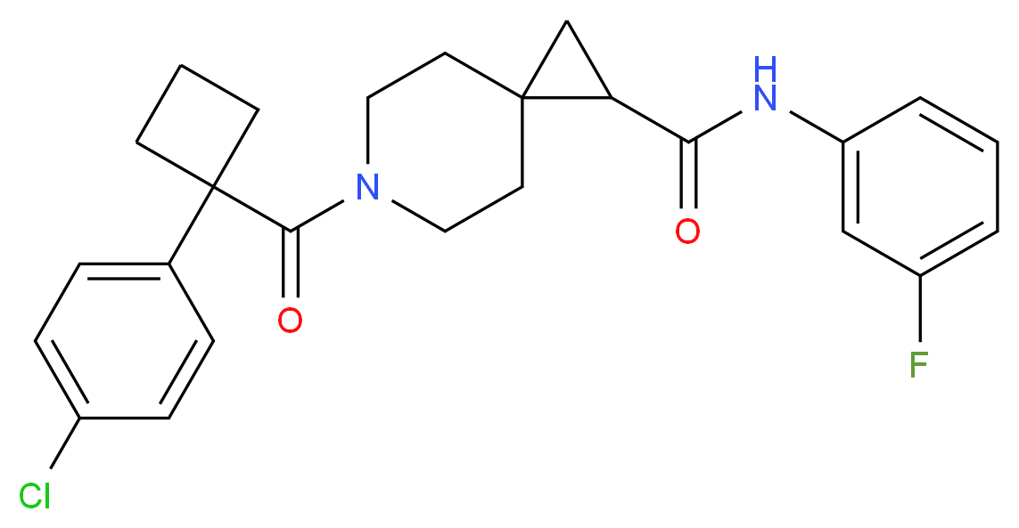 6-{[1-(4-chlorophenyl)cyclobutyl]carbonyl}-N-(3-fluorophenyl)-6-azaspiro[2.5]octane-1-carboxamide_Molecular_structure_CAS_)
