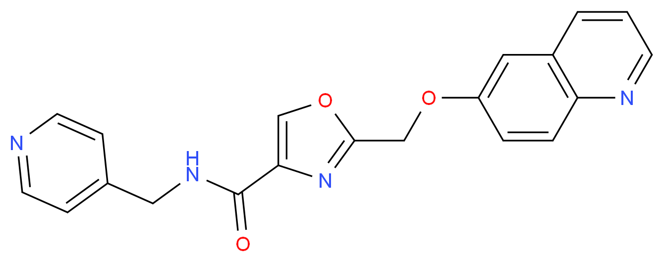 N-(4-pyridinylmethyl)-2-[(6-quinolinyloxy)methyl]-1,3-oxazole-4-carboxamide_Molecular_structure_CAS_)