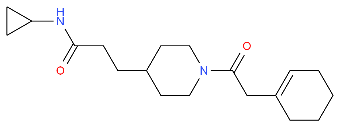 3-[1-(1-cyclohexen-1-ylacetyl)-4-piperidinyl]-N-cyclopropylpropanamide_Molecular_structure_CAS_)