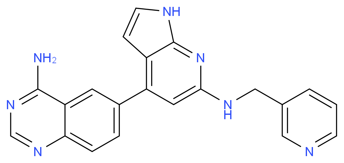 6-{6-[(3-pyridinylmethyl)amino]-1H-pyrrolo[2,3-b]pyridin-4-yl}-4-quinazolinamine_Molecular_structure_CAS_)