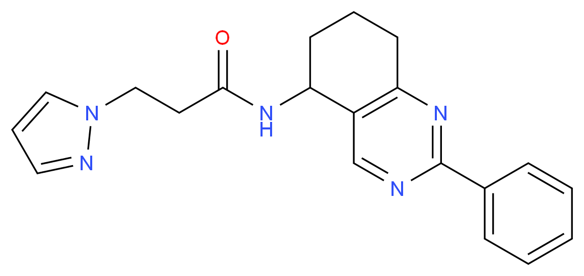 N-(2-phenyl-5,6,7,8-tetrahydro-5-quinazolinyl)-3-(1H-pyrazol-1-yl)propanamide_Molecular_structure_CAS_)