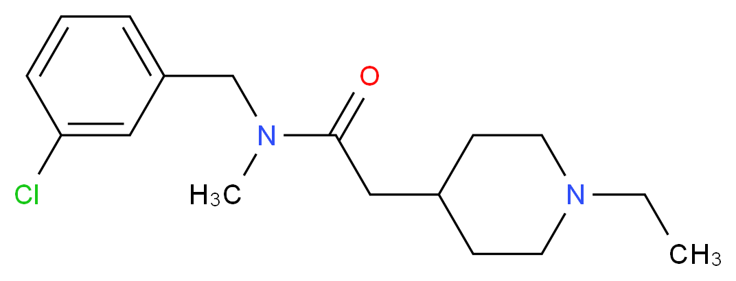 N-(3-chlorobenzyl)-2-(1-ethylpiperidin-4-yl)-N-methylacetamide_Molecular_structure_CAS_)