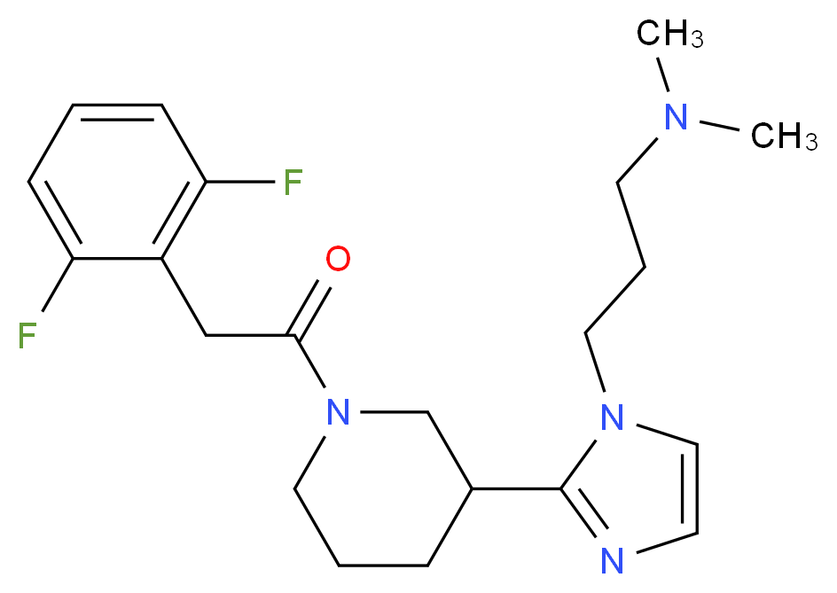 3-(2-{1-[(2,6-difluorophenyl)acetyl]piperidin-3-yl}-1H-imidazol-1-yl)-N,N-dimethylpropan-1-amine_Molecular_structure_CAS_)