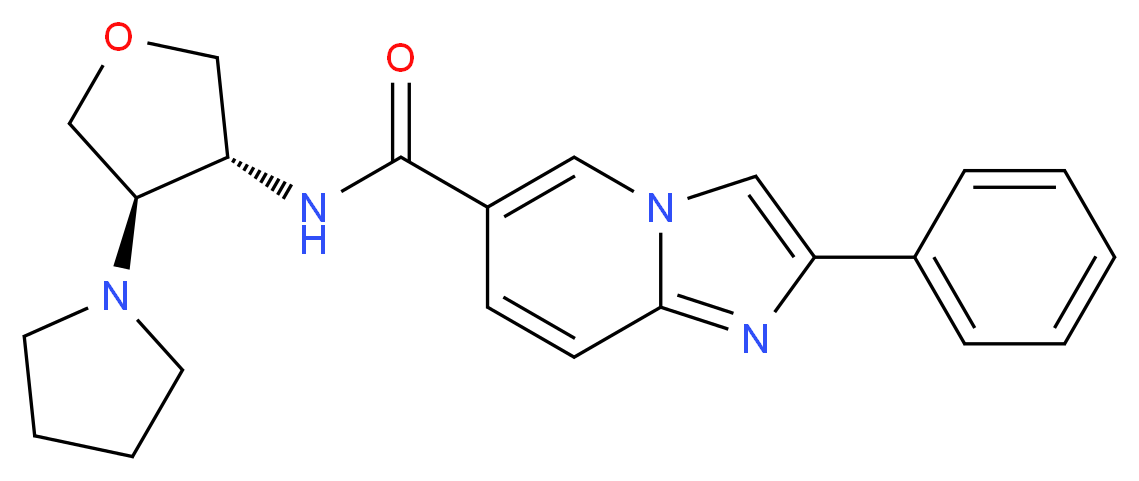 2-phenyl-N-[(3R*,4R*)-4-pyrrolidin-1-yltetrahydrofuran-3-yl]imidazo[1,2-a]pyridine-6-carboxamide_Molecular_structure_CAS_)