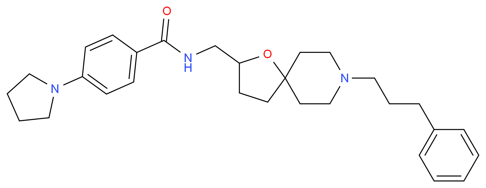 N-{[8-(3-phenylpropyl)-1-oxa-8-azaspiro[4.5]dec-2-yl]methyl}-4-(1-pyrrolidinyl)benzamide_Molecular_structure_CAS_)