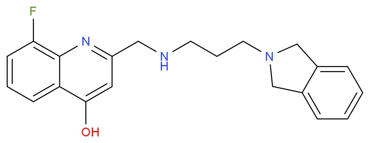 2-({[3-(1,3-dihydro-2H-isoindol-2-yl)propyl]amino}methyl)-8-fluoroquinolin-4-ol_Molecular_structure_CAS_)