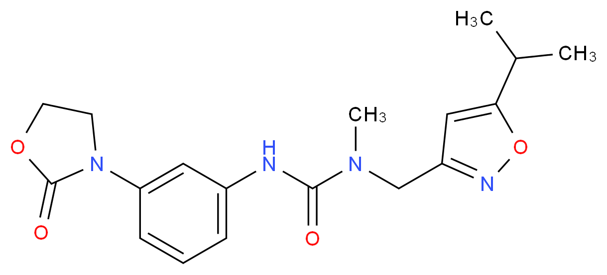 N-[(5-isopropylisoxazol-3-yl)methyl]-N-methyl-N'-[3-(2-oxo-1,3-oxazolidin-3-yl)phenyl]urea_Molecular_structure_CAS_)