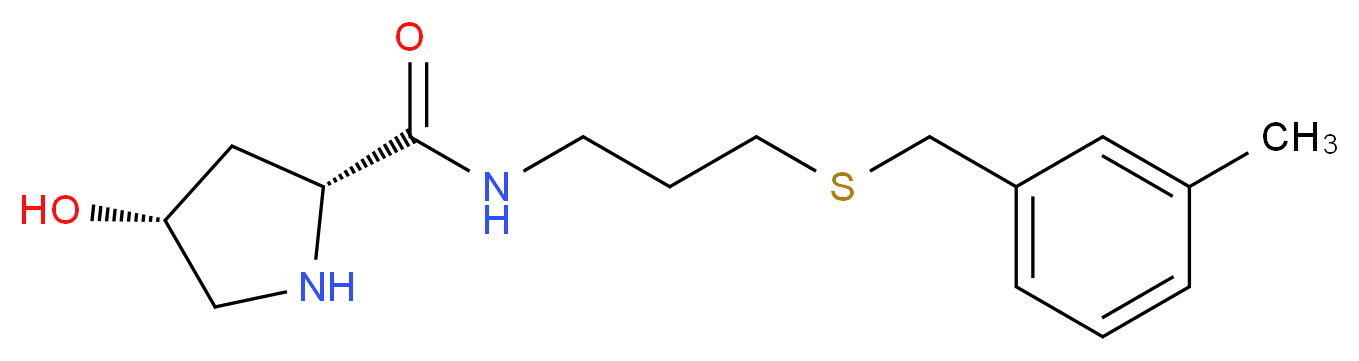 (4R)-4-hydroxy-N-{3-[(3-methylbenzyl)thio]propyl}-D-prolinamide_Molecular_structure_CAS_)