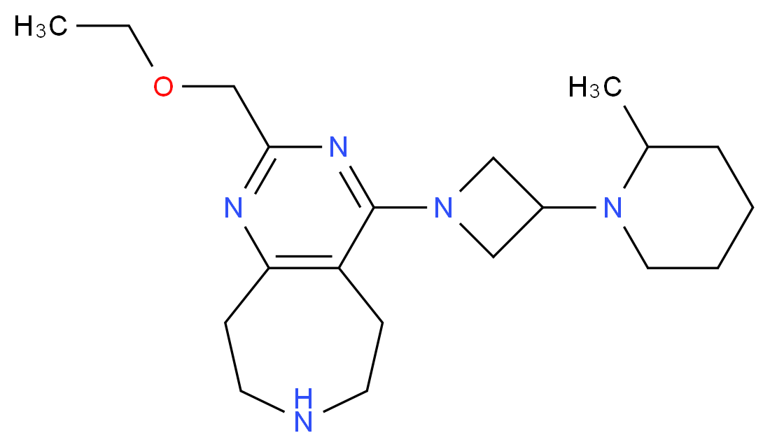 2-(ethoxymethyl)-4-[3-(2-methylpiperidin-1-yl)azetidin-1-yl]-6,7,8,9-tetrahydro-5H-pyrimido[4,5-d]azepine_Molecular_structure_CAS_)