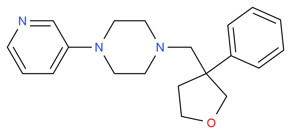 1-[(3-phenyltetrahydrofuran-3-yl)methyl]-4-pyridin-3-ylpiperazine_Molecular_structure_CAS_)