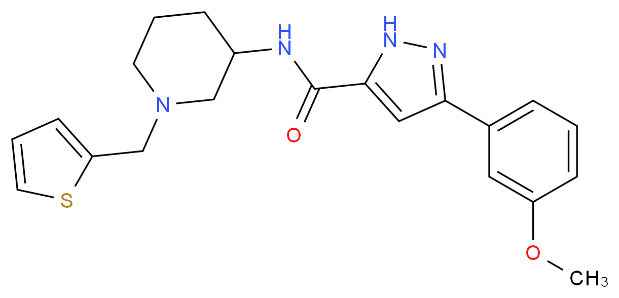 3-(3-methoxyphenyl)-N-[1-(2-thienylmethyl)-3-piperidinyl]-1H-pyrazole-5-carboxamide_Molecular_structure_CAS_)