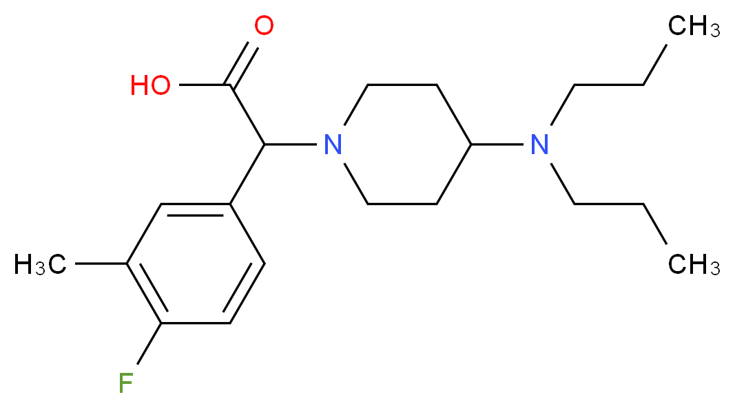 [4-(dipropylamino)piperidin-1-yl](4-fluoro-3-methylphenyl)acetic acid_Molecular_structure_CAS_)