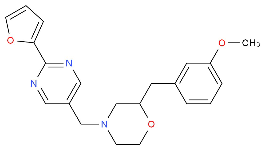 4-{[2-(2-furyl)-5-pyrimidinyl]methyl}-2-(3-methoxybenzyl)morpholine_Molecular_structure_CAS_)