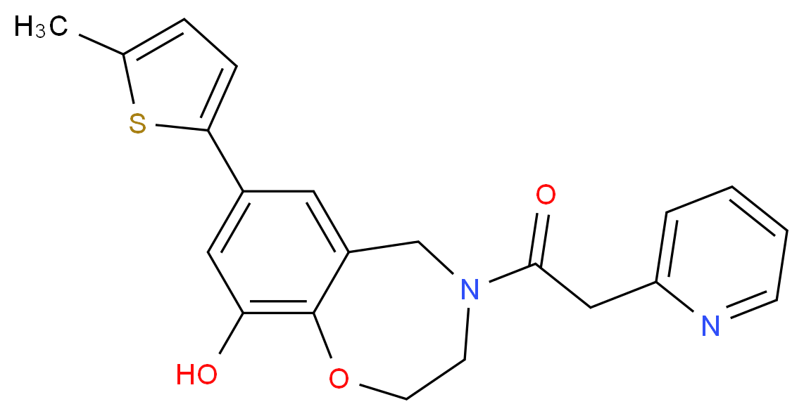 7-(5-methyl-2-thienyl)-4-(pyridin-2-ylacetyl)-2,3,4,5-tetrahydro-1,4-benzoxazepin-9-ol_Molecular_structure_CAS_)