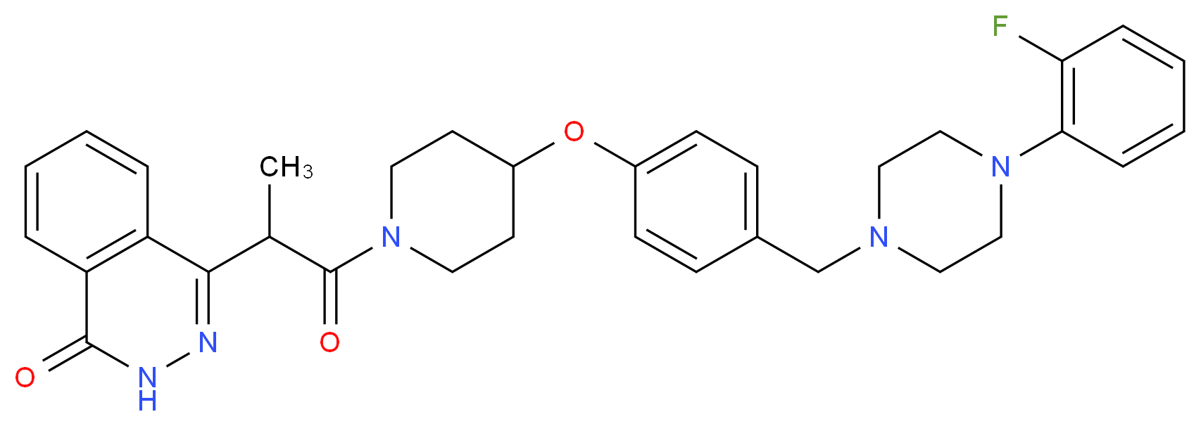 4-{2-[4-(4-{[4-(2-fluorophenyl)-1-piperazinyl]methyl}phenoxy)-1-piperidinyl]-1-methyl-2-oxoethyl}-1(2H)-phthalazinone_Molecular_structure_CAS_)