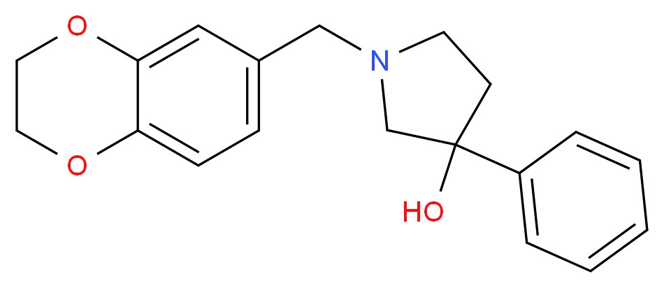 1-(2,3-dihydro-1,4-benzodioxin-6-ylmethyl)-3-phenylpyrrolidin-3-ol_Molecular_structure_CAS_)