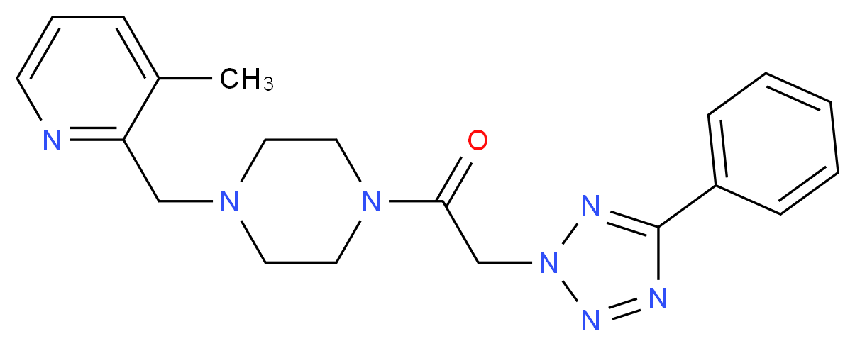 1-[(3-methyl-2-pyridinyl)methyl]-4-[(5-phenyl-2H-tetrazol-2-yl)acetyl]piperazine_Molecular_structure_CAS_)