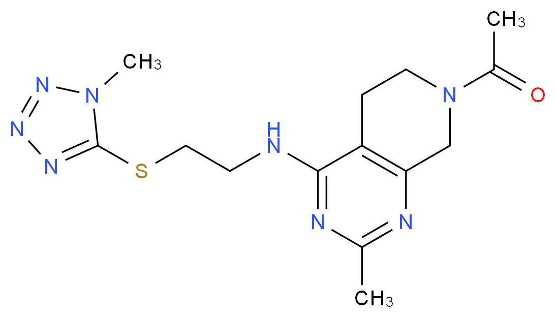 7-acetyl-2-methyl-N-{2-[(1-methyl-1H-tetrazol-5-yl)thio]ethyl}-5,6,7,8-tetrahydropyrido[3,4-d]pyrimidin-4-amine_Molecular_structure_CAS_)