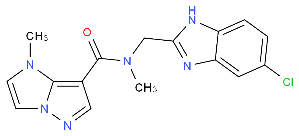 N-[(5-chloro-1H-benzimidazol-2-yl)methyl]-N,1-dimethyl-1H-imidazo[1,2-b]pyrazole-7-carboxamide_Molecular_structure_CAS_)