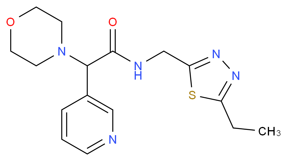 N-[(5-ethyl-1,3,4-thiadiazol-2-yl)methyl]-2-(4-morpholinyl)-2-(3-pyridinyl)acetamide_Molecular_structure_CAS_)