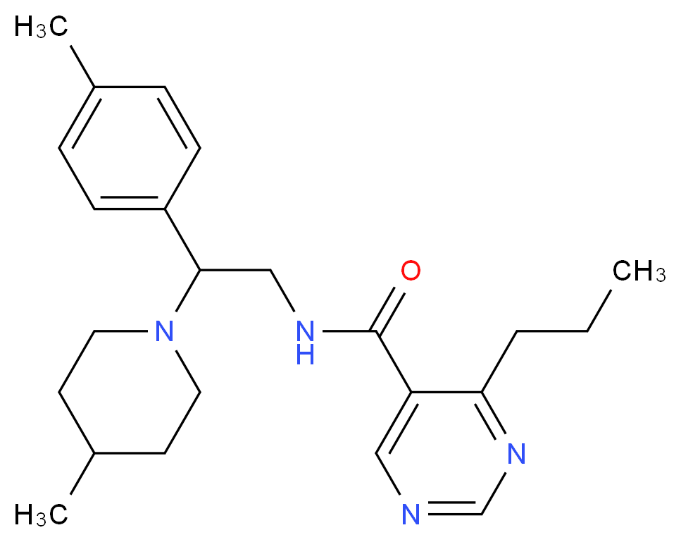 N-[2-(4-methylphenyl)-2-(4-methylpiperidin-1-yl)ethyl]-4-propylpyrimidine-5-carboxamide_Molecular_structure_CAS_)