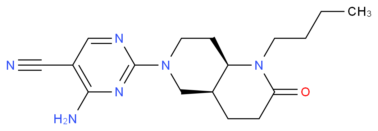 4-amino-2-[(4aS*,8aR*)-1-butyl-2-oxooctahydro-1,6-naphthyridin-6(2H)-yl]pyrimidine-5-carbonitrile_Molecular_structure_CAS_)