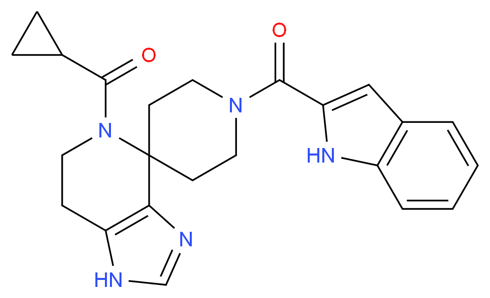 5-(cyclopropylcarbonyl)-1'-(1H-indol-2-ylcarbonyl)-1,5,6,7-tetrahydrospiro[imidazo[4,5-c]pyridine-4,4'-piperidine]_Molecular_structure_CAS_)