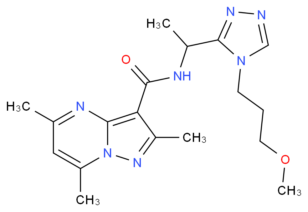 N-{1-[4-(3-methoxypropyl)-4H-1,2,4-triazol-3-yl]ethyl}-2,5,7-trimethylpyrazolo[1,5-a]pyrimidine-3-carboxamide_Molecular_structure_CAS_)
