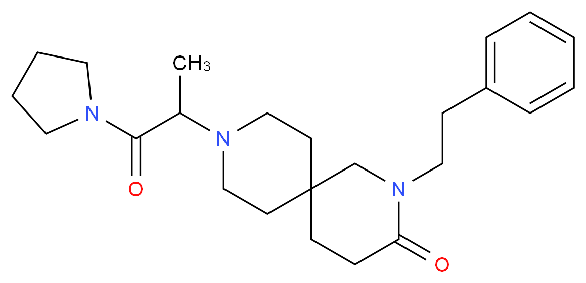 9-(1-methyl-2-oxo-2-pyrrolidin-1-ylethyl)-2-(2-phenylethyl)-2,9-diazaspiro[5.5]undecan-3-one_Molecular_structure_CAS_)