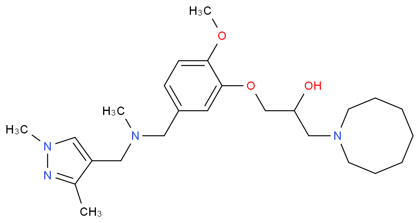 1-(1-azocanyl)-3-(5-{[[(1,3-dimethyl-1H-pyrazol-4-yl)methyl](methyl)amino]methyl}-2-methoxyphenoxy)-2-propanol_Molecular_structure_CAS_)