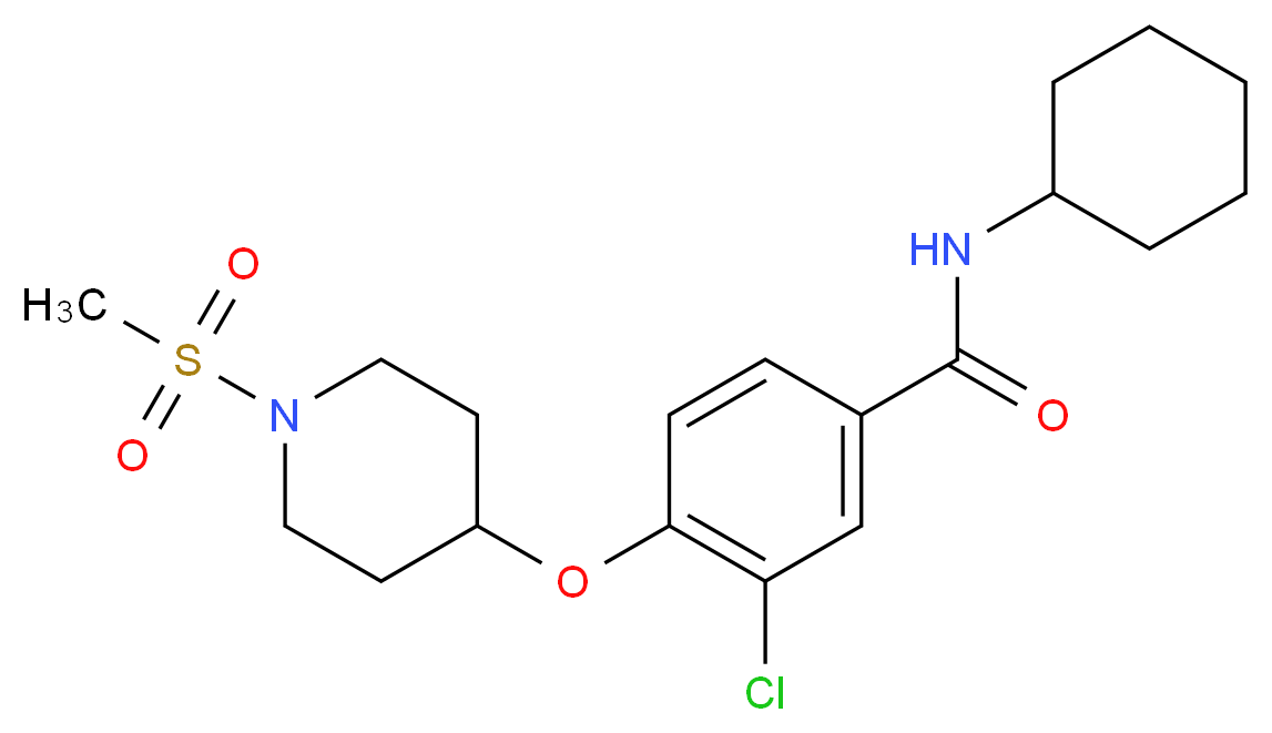 3-chloro-N-cyclohexyl-4-{[1-(methylsulfonyl)-4-piperidinyl]oxy}benzamide_Molecular_structure_CAS_)