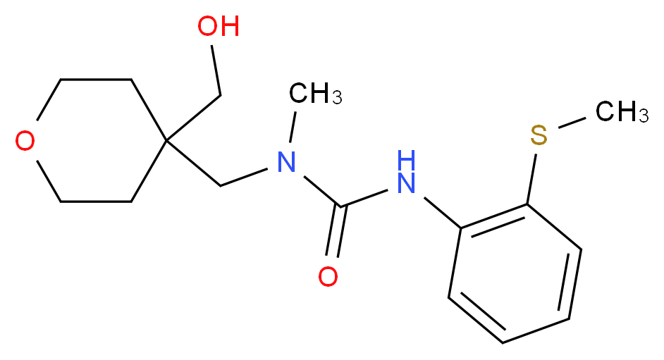 N-{[4-(hydroxymethyl)tetrahydro-2H-pyran-4-yl]methyl}-N-methyl-N'-[2-(methylthio)phenyl]urea_Molecular_structure_CAS_)