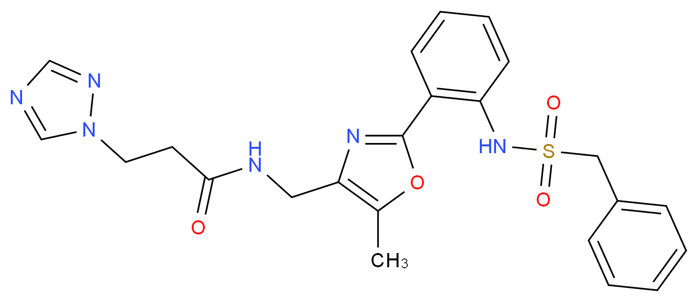 N-[(2-{2-[(benzylsulfonyl)amino]phenyl}-5-methyl-1,3-oxazol-4-yl)methyl]-3-(1H-1,2,4-triazol-1-yl)propanamide_Molecular_structure_CAS_)