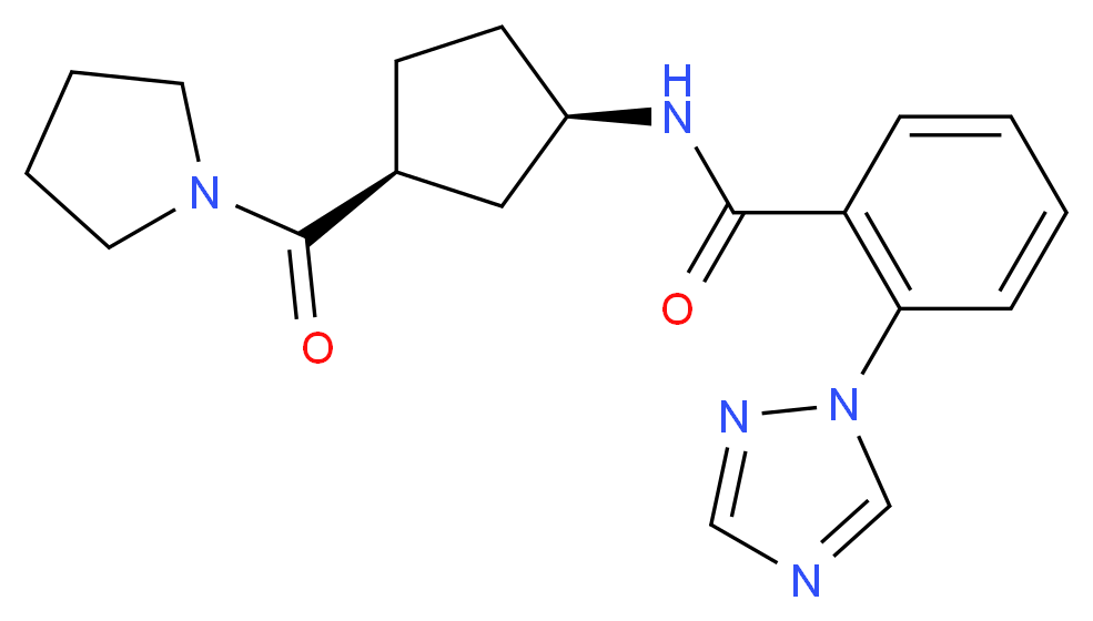 N-[(1R*,3S*)-3-(1-pyrrolidinylcarbonyl)cyclopentyl]-2-(1H-1,2,4-triazol-1-yl)benzamide_Molecular_structure_CAS_)