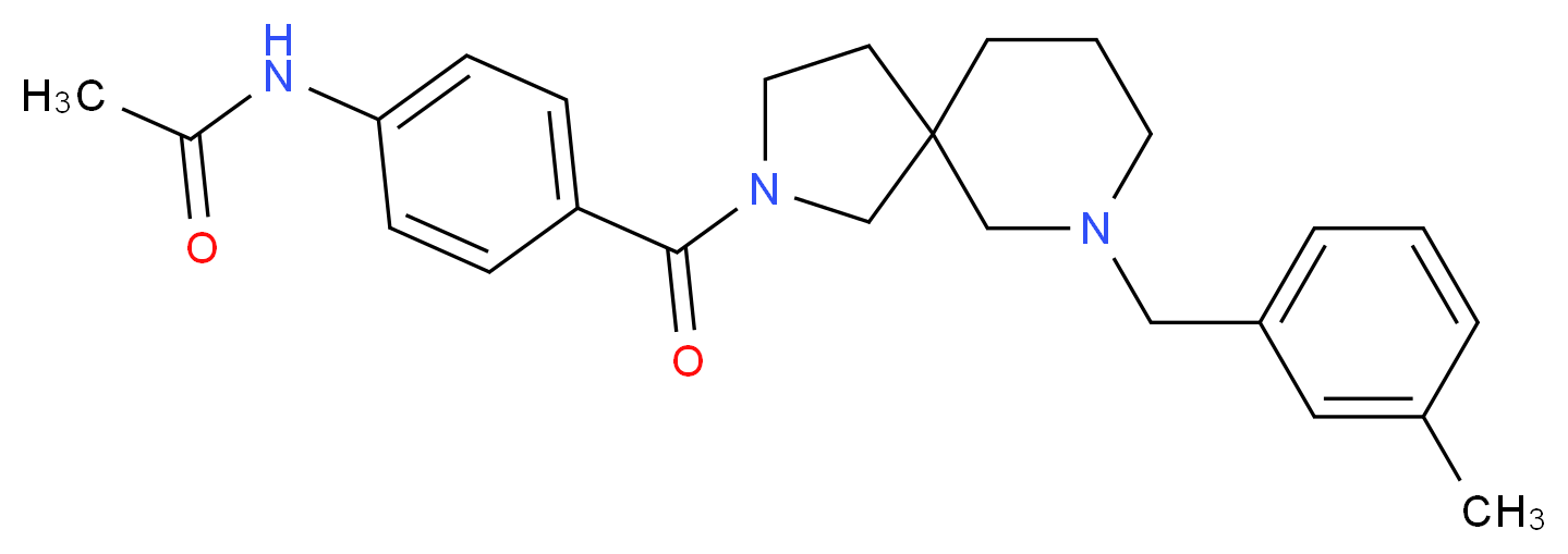 N-(4-{[7-(3-methylbenzyl)-2,7-diazaspiro[4.5]dec-2-yl]carbonyl}phenyl)acetamide_Molecular_structure_CAS_)