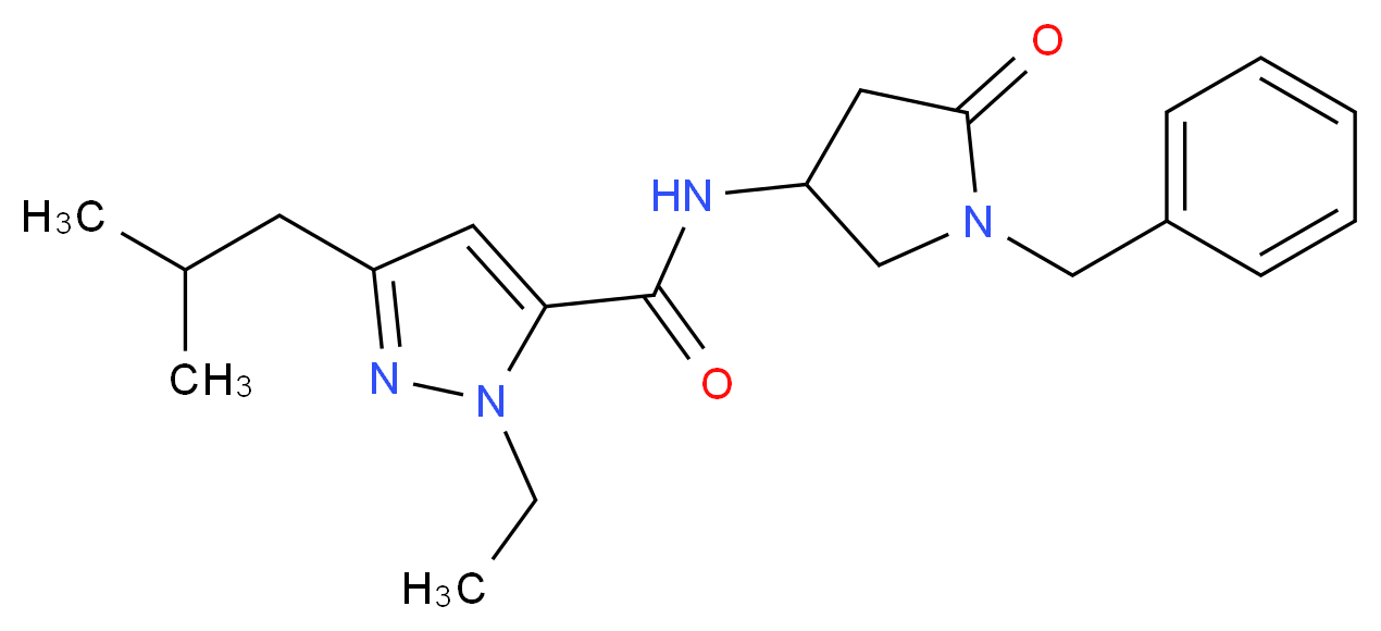 N-(1-benzyl-5-oxo-3-pyrrolidinyl)-1-ethyl-3-isobutyl-1H-pyrazole-5-carboxamide_Molecular_structure_CAS_)