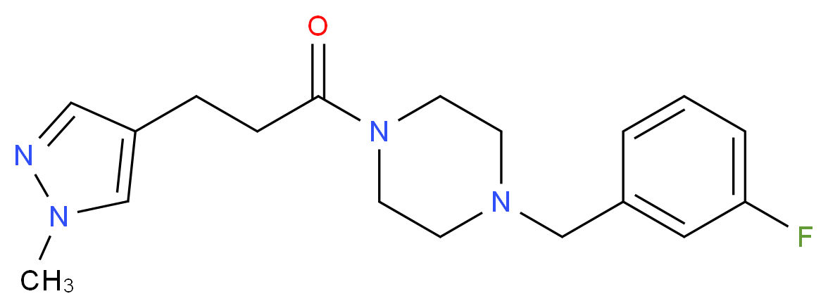 1-(3-fluorobenzyl)-4-[3-(1-methyl-1H-pyrazol-4-yl)propanoyl]piperazine_Molecular_structure_CAS_)