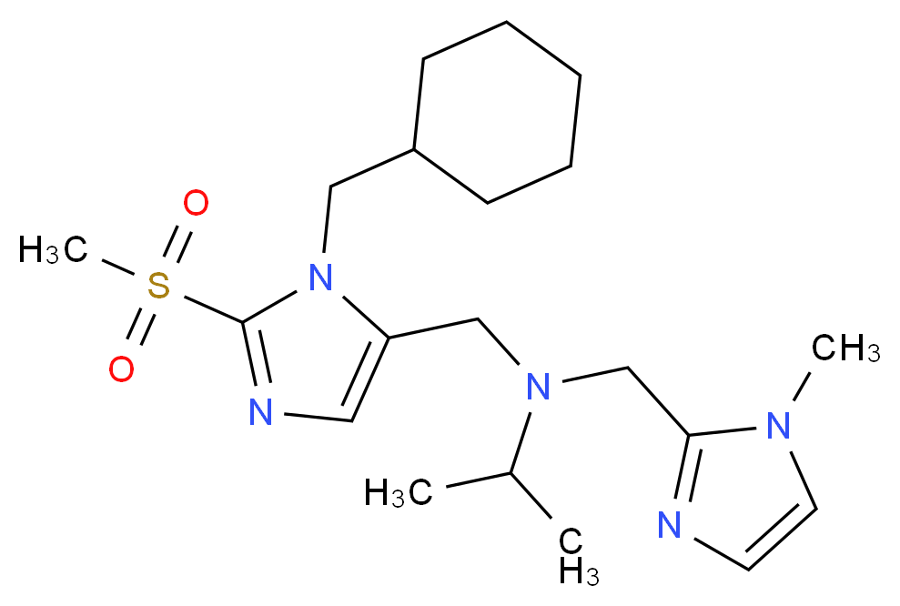 N-{[1-(cyclohexylmethyl)-2-(methylsulfonyl)-1H-imidazol-5-yl]methyl}-N-[(1-methyl-1H-imidazol-2-yl)methyl]-2-propanamine_Molecular_structure_CAS_)