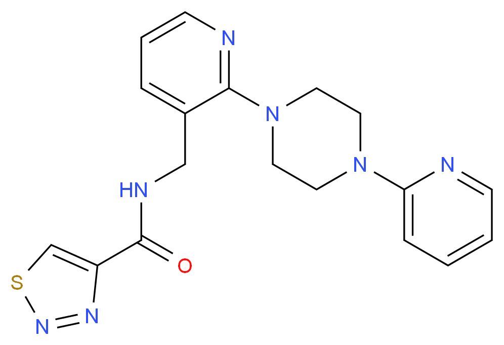 N-({2-[4-(2-pyridinyl)-1-piperazinyl]-3-pyridinyl}methyl)-1,2,3-thiadiazole-4-carboxamide_Molecular_structure_CAS_)