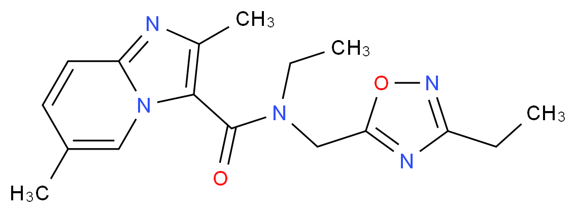 N-ethyl-N-[(3-ethyl-1,2,4-oxadiazol-5-yl)methyl]-2,6-dimethylimidazo[1,2-a]pyridine-3-carboxamide_Molecular_structure_CAS_)