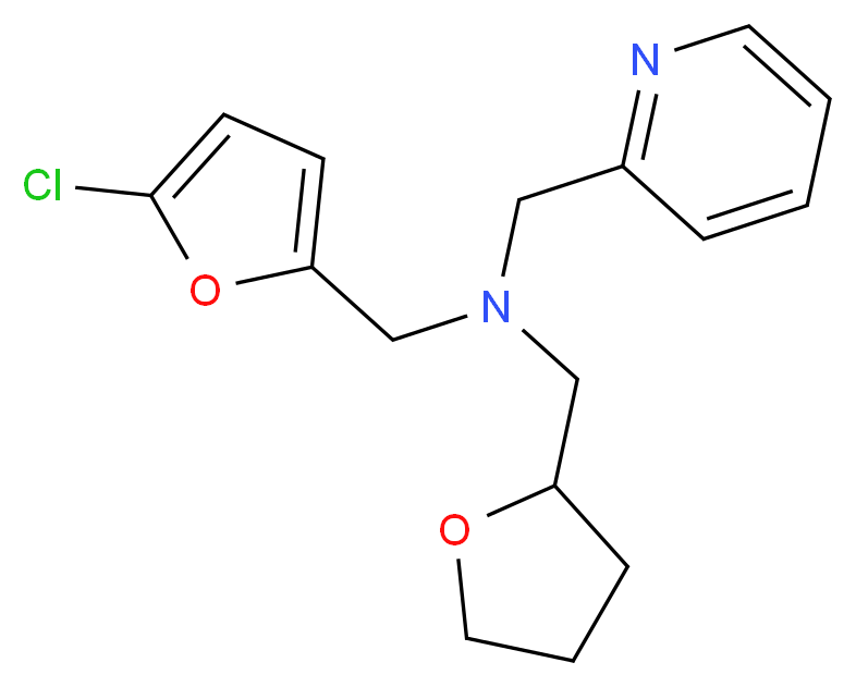 1-(5-chloro-2-furyl)-N-(pyridin-2-ylmethyl)-N-(tetrahydrofuran-2-ylmethyl)methanamine_Molecular_structure_CAS_)