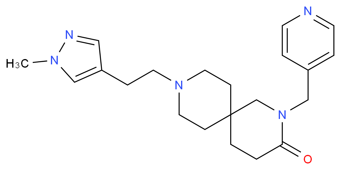 9-[2-(1-methyl-1H-pyrazol-4-yl)ethyl]-2-(pyridin-4-ylmethyl)-2,9-diazaspiro[5.5]undecan-3-one_Molecular_structure_CAS_)