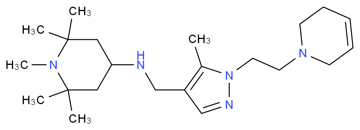 N-({1-[2-(3,6-dihydropyridin-1(2H)-yl)ethyl]-5-methyl-1H-pyrazol-4-yl}methyl)-1,2,2,6,6-pentamethylpiperidin-4-amine_Molecular_structure_CAS_)