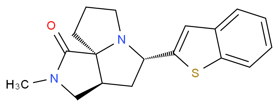(3aS*,5S*,9aS*)-5-(1-benzothien-2-yl)-2-methylhexahydro-7H-pyrrolo[3,4-g]pyrrolizin-1(2H)-one_Molecular_structure_CAS_)